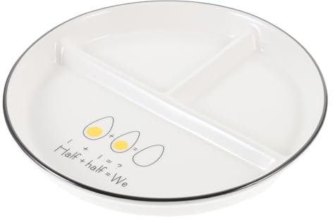 Cabilock 2Pièces Assiettes à Portion Divisées de Assiettes à Compartiments pour Régime Alimentaire Design et Parfaites pour Dîner