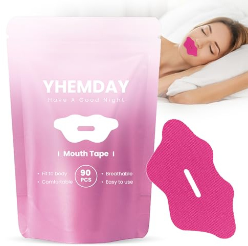 Yhemday Mundpflaster Schlafen- Mouth Tape for Sleeping 90 Stück (Rosé)，Mouth Tape gegen Schnarchen & für bessere Nasenatmung