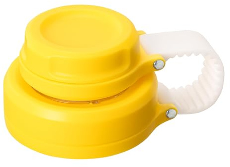 Prurex Clear Spout Lid for Hydro Flask 12 16 20 32 40 64 oz Wide Mouth Bottle,Replacement Lid for 2.28 Wide Mouth Sport Water Bottle Accessories（Yellow)
