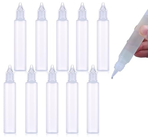 EUYKQNOI 10 STK Liquid Flaschen, Tropfflasche, Leere Quetschflaschen, Kunststoff Dosierflaschen, Plastikflaschen mit Deckel, ideal für Öl, Farbe, Kleber und verschiedene Flüssigkeiten