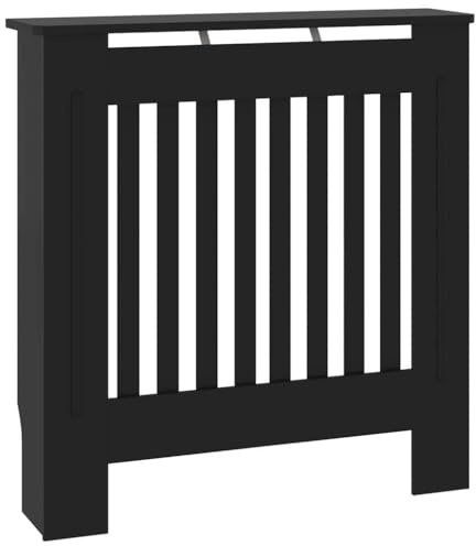 vidaXL Radiator Cover 2 pcs Black 78x19x81.5cm Engineered Wood, Stylish, Modern Radiator Cover, Rectangular Engineered Wood, Glossy Finish, Functional Decor, Contemporary Home Accessory