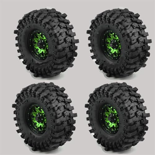 Ferngesteuerte Autoreifen Kompatibel Mit TRX4 Für Axial SCX10 Und SCX10 II RBx10 4-teiliges 1,9 Beadlock-Radfelgen-Gummireifen-Set Für 1/10 RC Crawler Buggy-Gummireifen(Color3)
