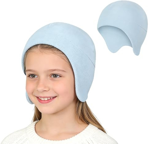 TAGVO Kids Winter Cycling Skull Cap Under Helmet Hat,Lightweight Windproof Helmet Liner Hat with Ear Flaps for Boys & Girls 3–10 Years
