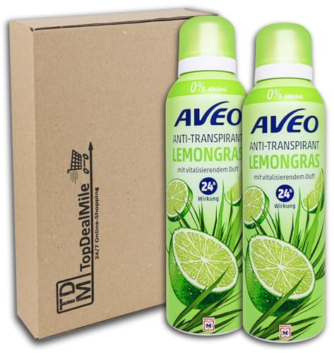 TopDealMile - Vorratspack - Deodorant AVEO Anti-Transpirant Lemongras 2 x 200 ml