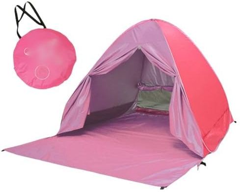 Tente de plage pliable pour 2 adultes ou 3 enfants Rose