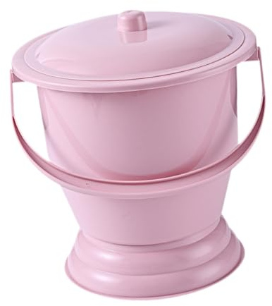 FewNvWa Spit-up Bowl, Household Urinal Bottle with Lid, Practical Chamber Pot, PP and Stable Base Plate for Seniors, Bedrooms, Travel, Red