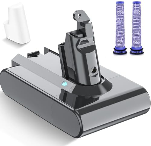 V6 Akku für Dyson, Ersatzakku für Dyson V6 DC62 Staubsauger mit 2 Filter | Akku für Dyson V6 Kompatibel mit DC62 DC58 DC59 DC61 DC62 Animal DC72 DC74 SV03 SV04 SV05 SV06 DC58 SV07 SV09 Handstaubsauger