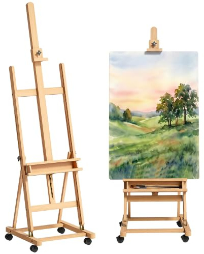 Vinsetto Cavalletto Pittura Pieghevole con Ruote Regolabile Portatile