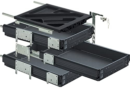 HETTICH Systema Top 2000 Container-Set Sil Sys, Vollauszug, ET 530,schw.