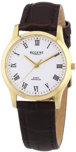 Regent Damen-Armbanduhr XS Analog Quarz Leder 12100562