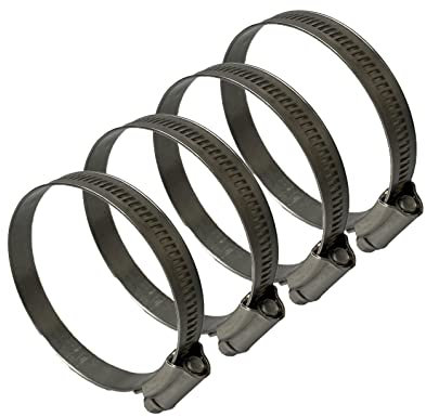 TR HI-GRIP HOSE CLAMPS CLIPS STAINLESS STEEL - BRITISH TYPE - PIPE CLAMP 80-100mm (Pack of 4)