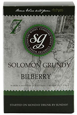 Solomon Grundy Bilberry 7 Day Country Wine Kit - Makes 6 bottles (4.5 litres)