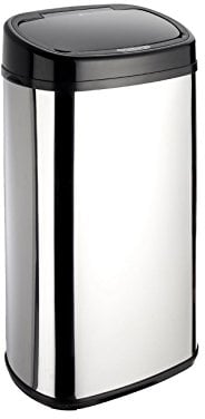 Dihl 58L Onyx Chrome with Black Lid Stainless Steel Auto Touchless Hands-Free Sensor Kitchen Waste Dust Bin Automatic Motor
