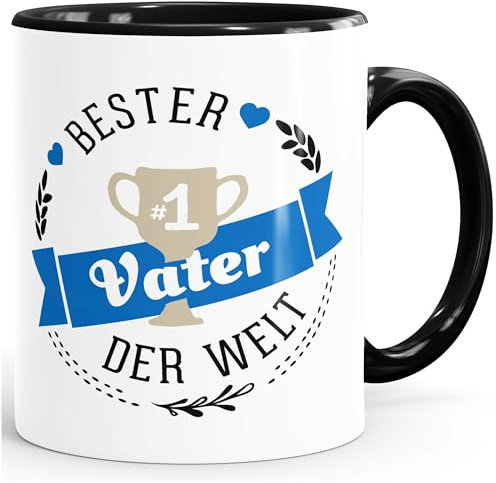 Kaffee-Tasse bester Vater der Welt Geschenk für Vater MoonWorks® schwarz unisize