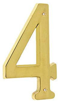 Bebarley 4 Inch premium Bright Solid brass door house numbers and street address Plaques numbers for residence and mailbox signs.