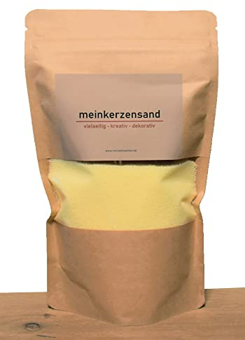 KERZENSAND Wachsgranulat 400g inkl. 3 Dochte - Palmwachs Kerzengranulat - universal einsetzbar - kreativ - vielseitig - dekorativ - Farbe: Vanille