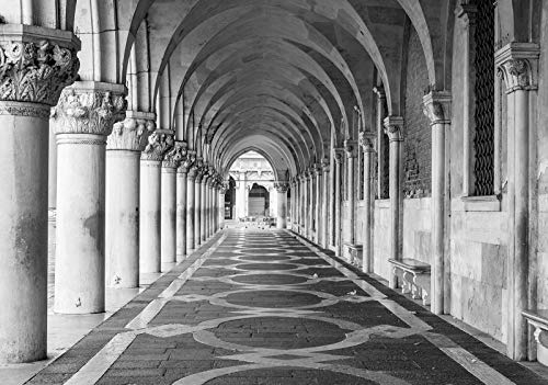 Forwall Fototapete Vlies Tapete Wanddeko Tunnel Korridor - Stadt Baudenkmal Moderne Wanddekoration 12657V8 368cm x 254cm Schlafzimmer Wohnzimmer