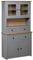vidaXL Panama-Kiefer Massiv Highboard mit 4 Schubladen 4 Türen Rustikal Kommode Anrichte Schrank Vitrine Standschrank Grau 93x40,5x180cm