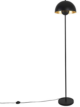 Qazqa - Industrie I Vintage I Industrie I Vintage I Stehlampe schwarz mit Gold I Messing 160 cm - Magnax I Wohnzimmer I Schlafzimmer - Stahl Länglich - LED geeignet E27