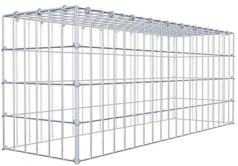 GABIONA Gabione zur Erweiterung (L x H x T cm: 100 × 40 × 30) – Steinkorb aus 4 mm Draht, C-Ring Verschluss mit Gratis-Zange – für Erweiterung in der Höhe, ohne Bodengitter – Gabionenzaun