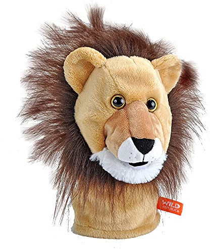 WILD REPUBLIC Puppet, Lion, 12 inches, Gift for Kids, Plush Toy, Fill is Spun Recycled Water Bottles