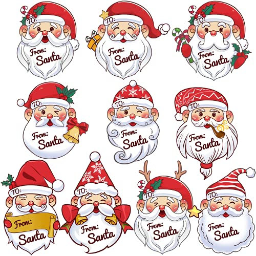 SEPGLITTER 60 Stück Weihnachtsaufkleber, Selbstklebende Weihnachten Aufkleber Weihnachtsmann Sticker Weihnachten Geschenk Dekorative Weihnachtssticker für Verpackung, Partygeschenke