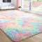Flauschige Regenbogen-Teppiche für Mädchenzimmer, Einhorn-Zimmerdekoration, Pastell-Teppich für Kinder, Shag Teppich für Kinderzimmer, Plüschteppich für Spielzimmer, Überwurfteppich 10.2x15.2 cm