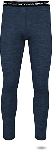 normani Herren Merino Unterhose Thermounterwäsche Funktionshose Lang Baselayer Leggins Ski-Winterhose - 100% Merinowolle 200 g/m² Farbe Navy Größe 3XL/58
