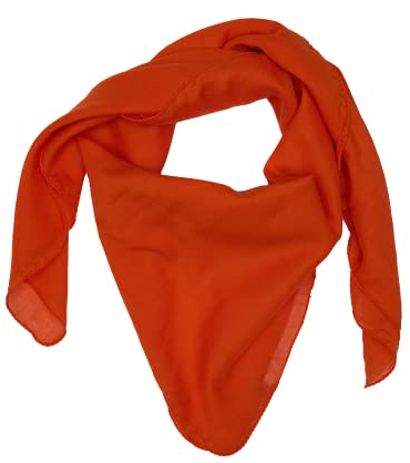 Baumwolltuch Schal Kopftuch Damen Herren Unisex Bandana Halstuch Accessoire Multifunktionstuchviele Atmungsaktiv und Weich Gesichtsschutz für Herbst und Winter Farben 100x100 cm (Orange)