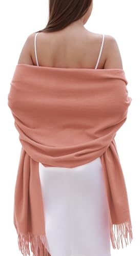 RIIQIICHY Pashmina Shawl Wrap for Women Wedding Ladies Winter Scarf | 200 x 70cm with tassels, Large and long, Soft lightweight cashmere like, Fashion evening dress pashminas, Scarves gifts
