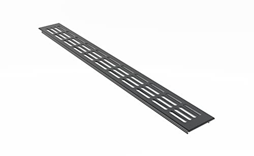MS Beschläge Grille d'aération en aluminium anthracite RAL7016 à encastrer 60 mm de large, différentes longueurs, grille de ventilation, grille de porte, grille de ventilation, couvercle de radiateur