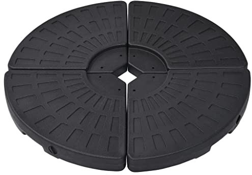 INLIFE Sonnenschirmständer Fächerförmig 4 STK. Schwarz