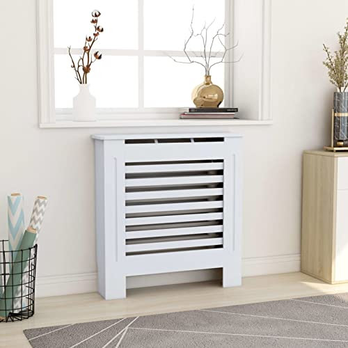 YUMENG MDF Heizkörperverkleidung, Heizkörperabdeckung, Heizung Verkleidung, Radiator Cover, Heizungsabdeckung, Verkleidung Heizkörper, Weiß 78 cm