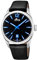 Lotus Herren Armbanduhr aus Edelstahl und Leder in der Farbe Silber-Blau-Schwarz 42mm, Wasserdichtigkeit: 10Bar, 18693/6