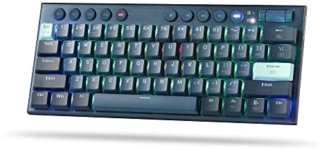 Redragon K632 PRO Noctis 60% Wireless RGB Mechanical Keyboard, Bluetooth/2.4Ghz/Wired Tri-Mode Ultra-Thin Low Profile Gaming Keyboard w/No-Lag Connection, Dedicated Media Control & Linear Red Switch