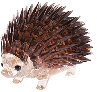 Crystal Puzzle | 3D Igel Braun| Transparentes Design | 55 Teile | Bausatz für Kinder und Erwachsene | HCM Kinzel