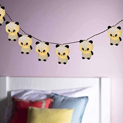 Riaxuebiy 3M 20LED Panda-Lichterketten,Panda Laternen Dekoratives Nachtlicht Lichterkette für Terrasse Weihnachten Urlaub Valentinstag Kinderzimmer Dekor (Batteriebetrieben)