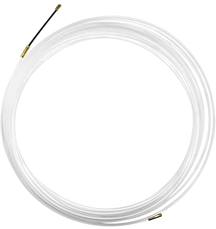 Kabeleinziehhilfe 25m Einziehfeder Einziehband Kabeleinzu Einzugsband Zur Kabelverlegung Kabel Einziehspirale 25 Meter Durchmesser 3mm Einzugsband Zur Kabelverlegung Leerrohre, Weiß