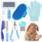 MIAOZ Kit d'entretien pour lapins avec coupe-ongles et tondeuse, épilateur long et lime, peigne à puces, shampoing, brosse de bain pour lapins, chiots, chatons, cochons d'Inde, furets, petits animaux