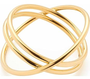 JEWELS BY LEONARDO Ring Ciao Trinity • Finger-Ring aus goldfarbenem Edelstahl • Gr. 16 (50) • drei sich überkreuzende Schienen • Schmuck Geschenk für Frauen • 023318