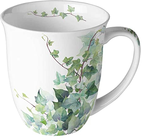 Ambiente Kaffeetasse Teetasse Becher Mug 0,4l Hedera Efeu Fine Bone China Porzellan