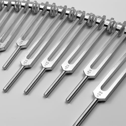 Secret Solfeggio Stimmgabel-Set für Kofferraumbefestigungen, Silber, 9-teilig