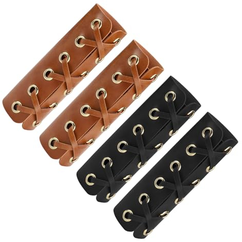 SPRHR 2 Paar Einstellbar Fahrradgriffe, 11 x 11cm Lenkergriffe Fahrrad aus Leder, Universal Fahrrad Griffe, Geeignet für Fahrräder, Mountainbikes, Rennräder (Braun + Schwarz)