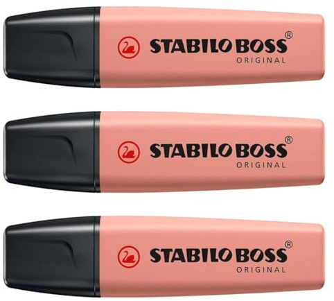 STABILO Boss Original NatureColors Textmarker, rostorange, 3 Stück