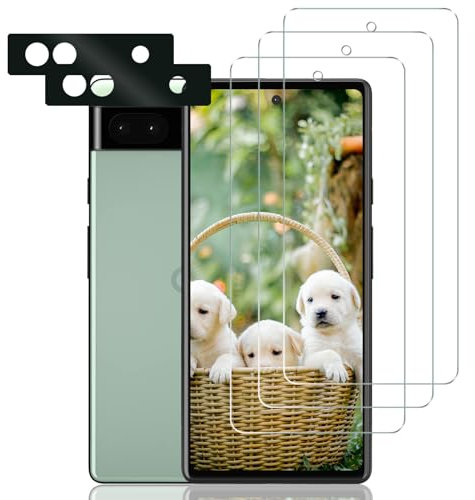 Verre Trempé pour Google Pixel 6 Plein écran 3D Film Protection écran, Affaire Classée, Bord à Bord, sans Bulle, Anti-Scratch, Sensible au Toucher, Ultra HD, 3+2 Pièces