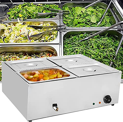 WEITOL Scaldavivande Elettrico Buffet Scaldavivande Commerciale Servizio Buffet Riscaldamento Alimenti, Buffet in Acciaio Inossidabile Professionale da 1500 W, con Controllo della Temperatura E del