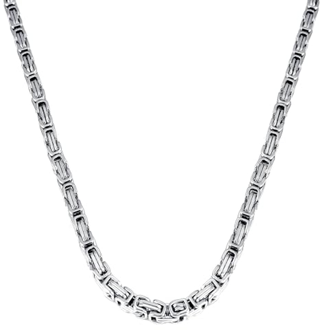 Uwiyo Königskette, Silber Edelstahl Halskette für Herren, 4/5/6/7/8mm breit Königskette Halskette Hip Hop Punk Halskette für Herren, 51/56/61/66cm Länge (Silber-7mm, 51)