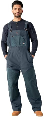 Dickies Women’s Relaxed Fit Waxed Canvas Bib Overalls, AIRFORCE BLUE, M