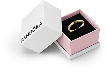 PANDORA ME 14K Gold-Plated Ring | 14k Gold-Plated Ring with Grooved Lines That Add Dimension, Hand-Finished & Designed for Stacking or Solo Wear