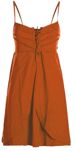 Vishes Damen Sommerkleid in Orange mit Spaghettiträgern I Größe L (38) I 100% Baumwolle I Stylisches Sommerkleid für Freizeit & Alltag I Nachhaltige Alternative Bekleidung